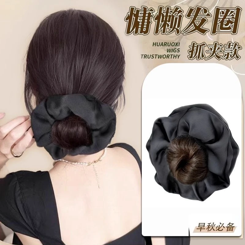 丸子头假发女新款抓夹仿真自然发圈慵懒风韩系网红盘发神器假发包