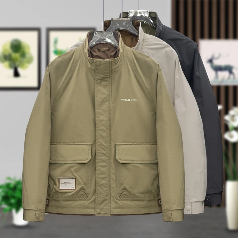 911-902二棉 时尚冬季立领薄棉百搭2025男士工装夹克断码外套