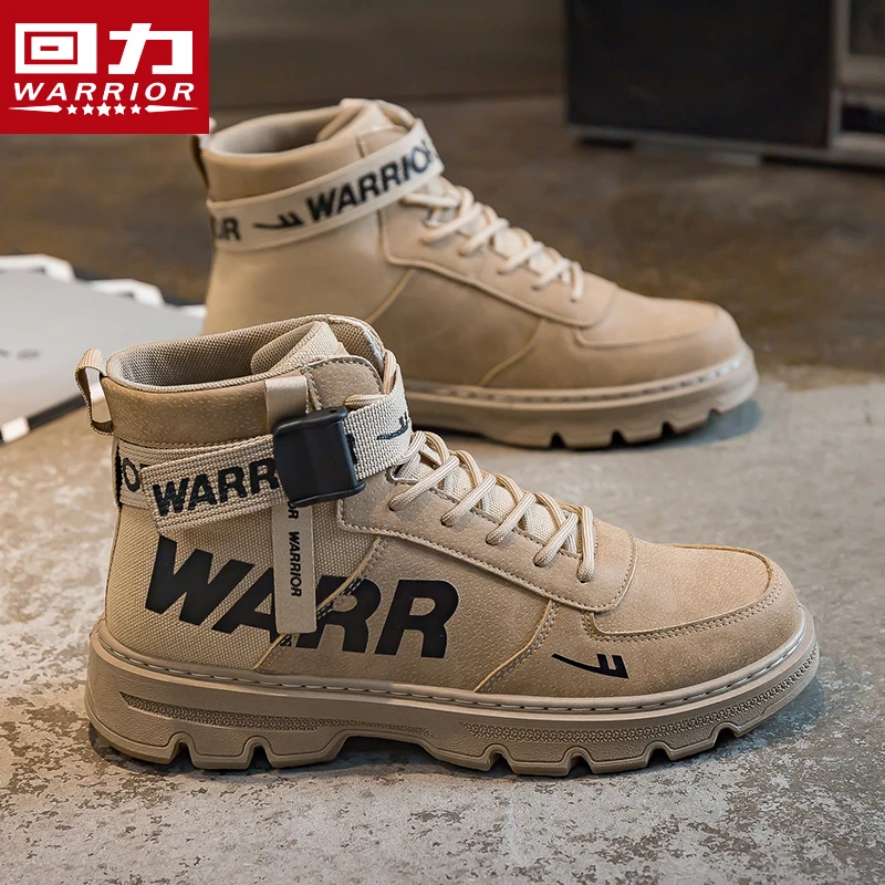 回力男鞋马丁靴英伦风2022秋季新款百搭工装鞋男透气时尚单靴0610