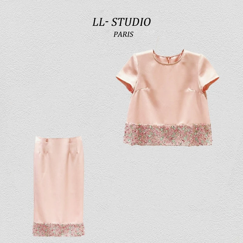 7妙兮LL 新款时尚百搭拼接舒适透气女士上衣+裙子#20240583