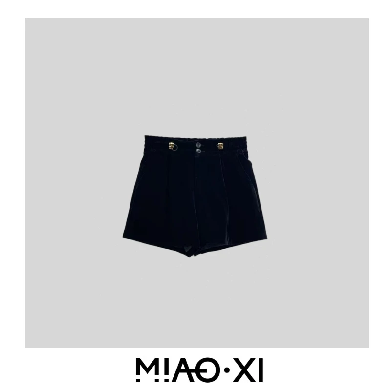 Y0833 【妙兮服饰秋季新款】丝绒短裤