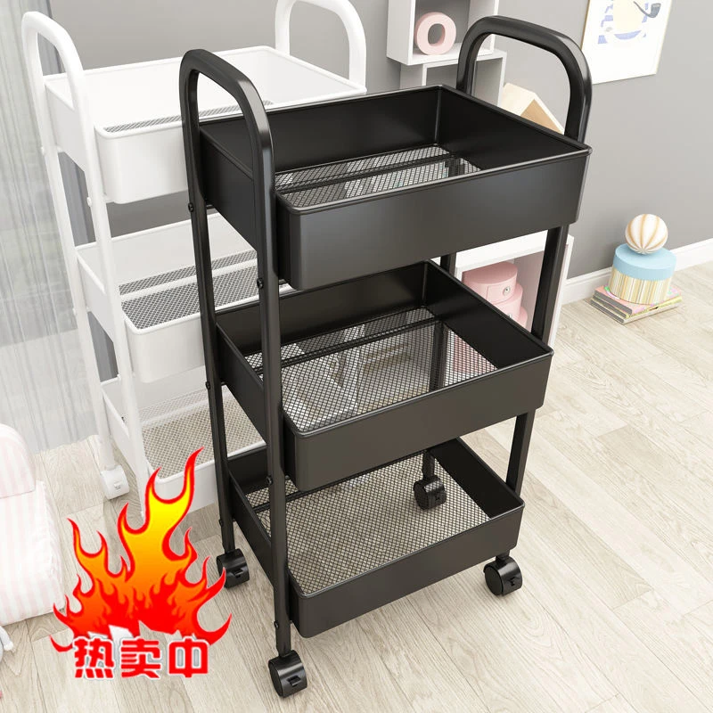 小推车置物架家用落地厨房储物架卫生间多功能置物架收纳零食货架