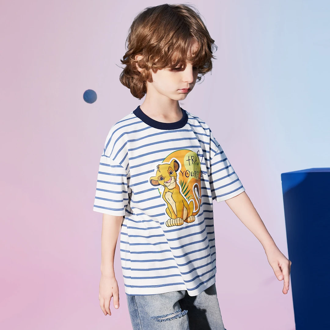 【福利钜惠】男童T恤夏薄款儿童卡通条纹T恤