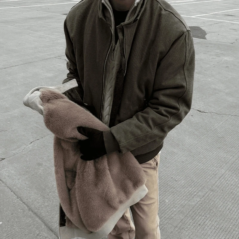 蛇年限定座山雕韩版棉服外套男款冬季加绒加厚美式水洗帆布棉衣