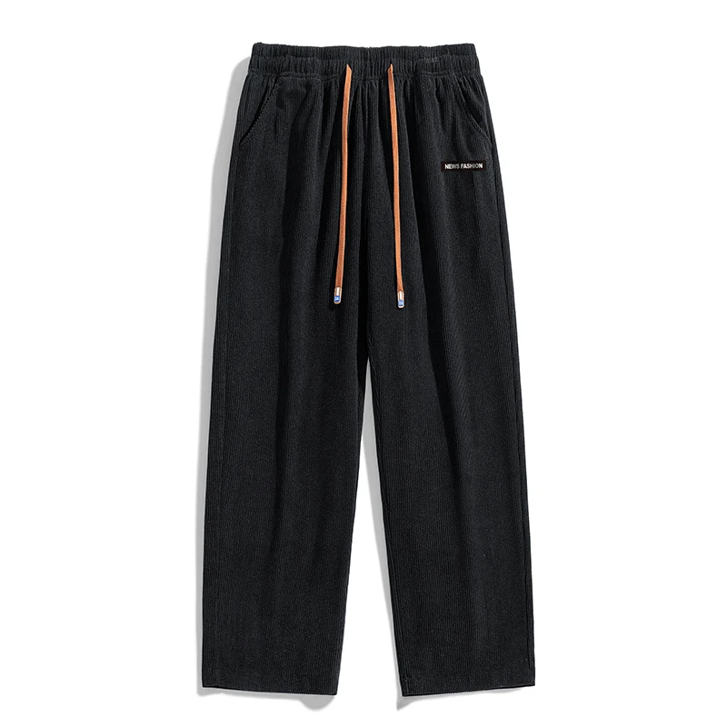 男士裤子秋冬季灯芯绒宽松直筒阔腿裤男款潮流透气休闲百搭长裤子