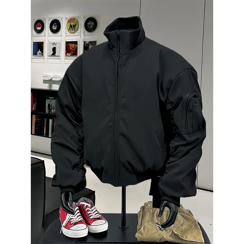 bomber立领ma1飞行员夹克棉服男冬季加厚夹棉oversize棒球服外套