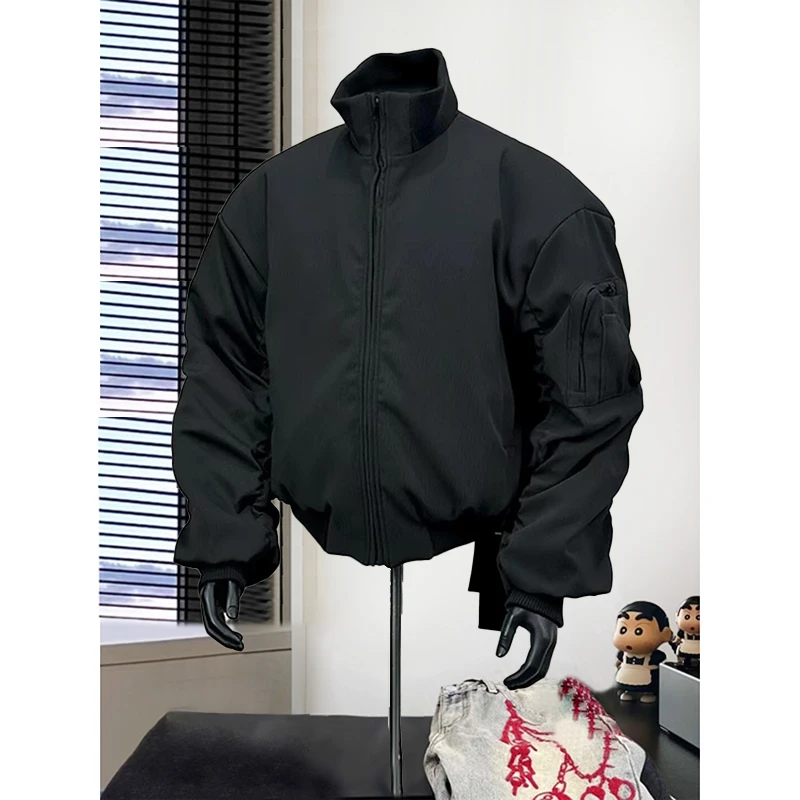 bomber立领ma1飞行员春秋季硬挺廓形夹克棉服男士棒球服棉衣外套