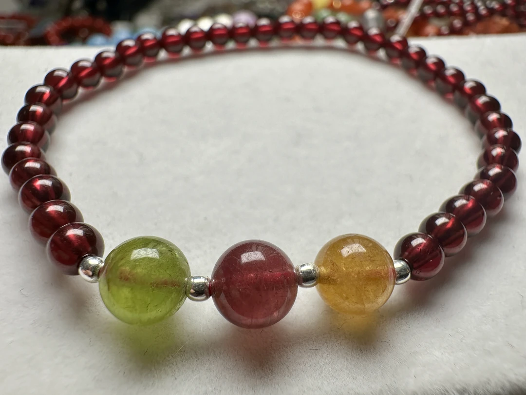 【高品质】天然全净体石榴石手串 4.3mm精致小米珠 闺蜜 母女款