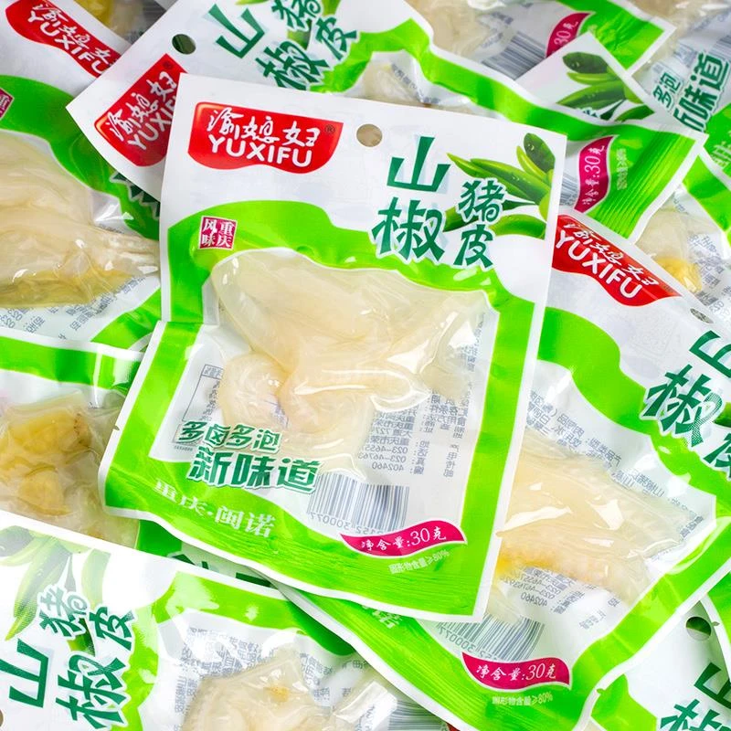 媳妇山椒猪皮泡椒味猪皮开袋即食独立小包装泡椒零食休闲食品0g笋