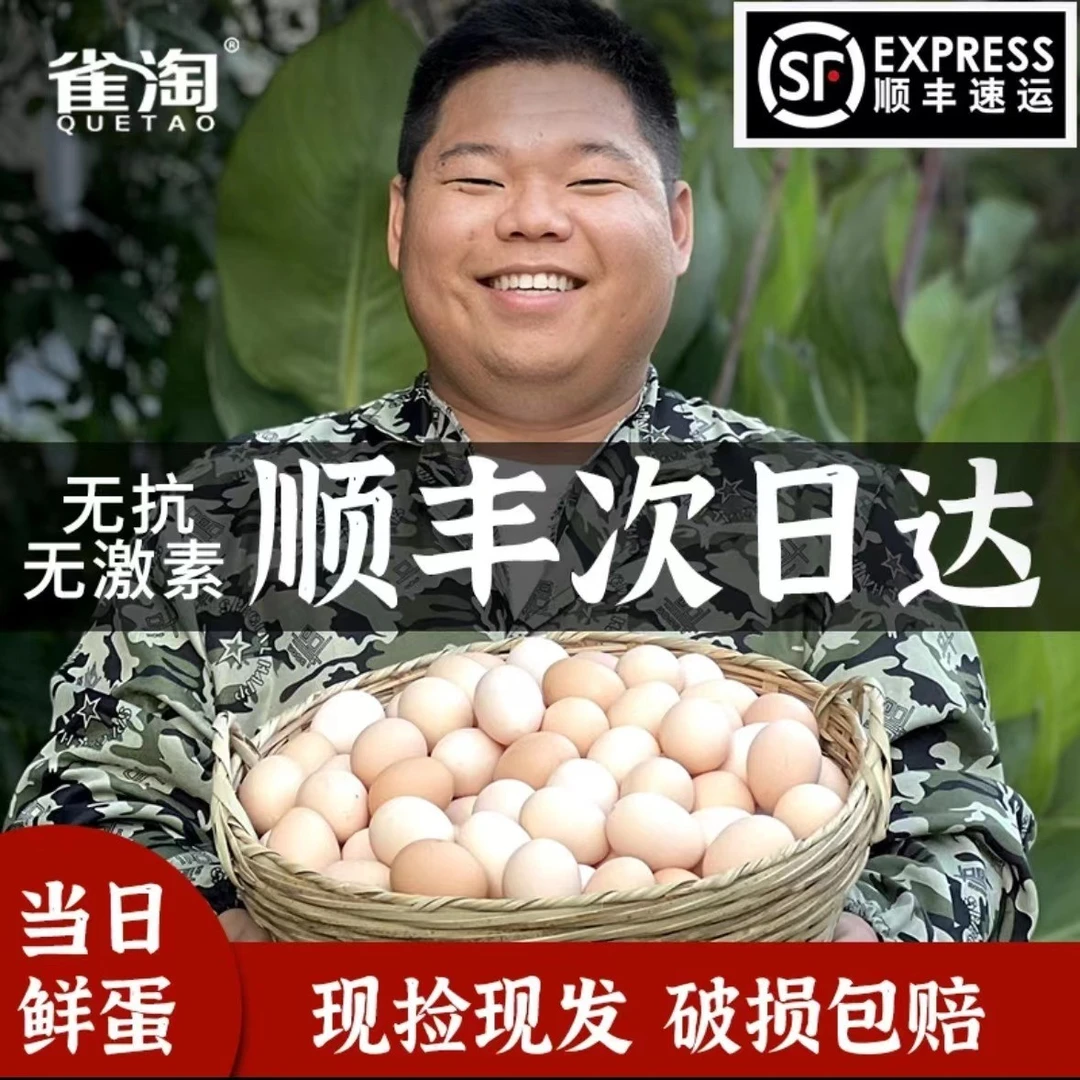 【活动专享】顺丰包邮农家正宗散养新鲜土鸡蛋20枚无抗谷物柴笨草鸡