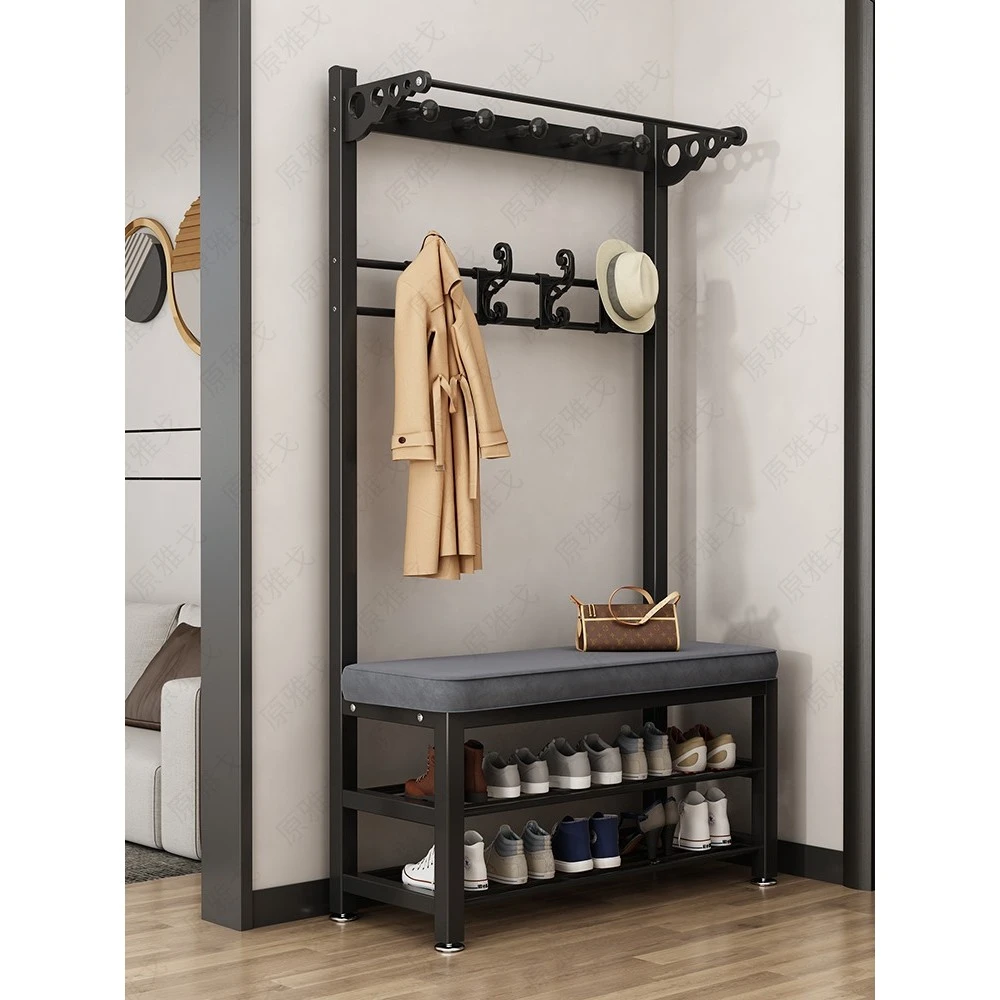 挂衣架落地卧室进门口玄关组合多功能换鞋凳衣帽架一体简易衣架子