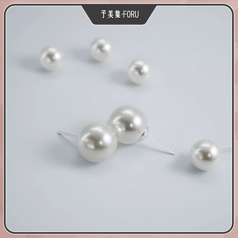 925银耳饰 经典气质感简约精致感大点位正圆强光施家珠耳钉耳饰