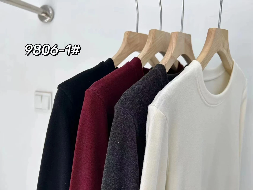 运动长袖时尚女士秋冬圆领基础款纯色秋季女款打底衫内搭百搭