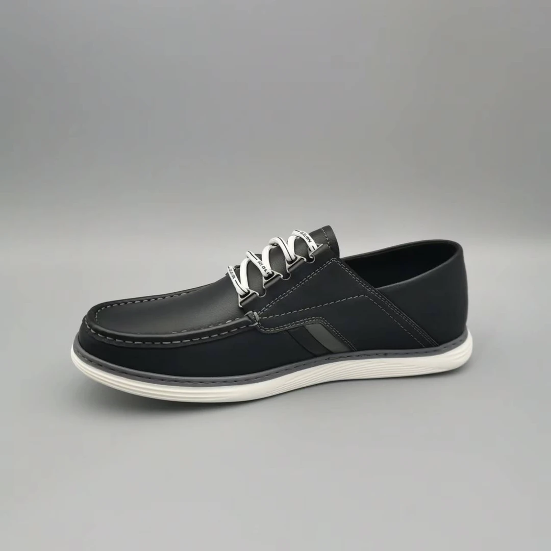 新款轻质厚底系带男士真皮鞋休闲鞋C924