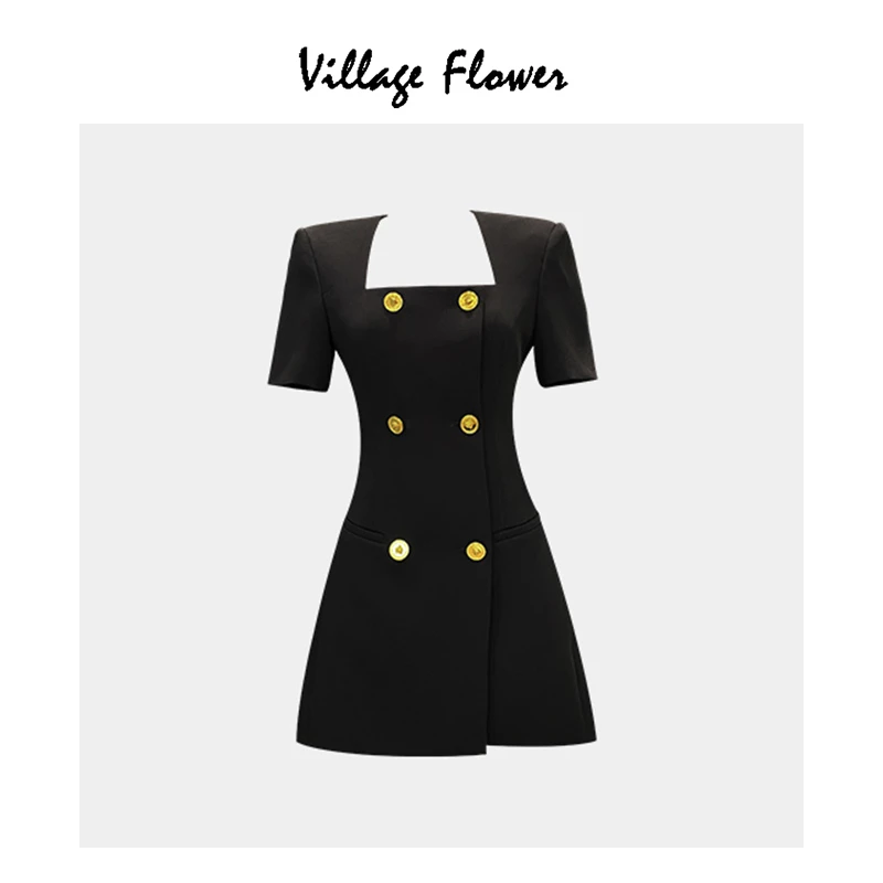 【布达佩斯】设计感西装连衣裙夏季高端气质女神范时髦显瘦短款裙子