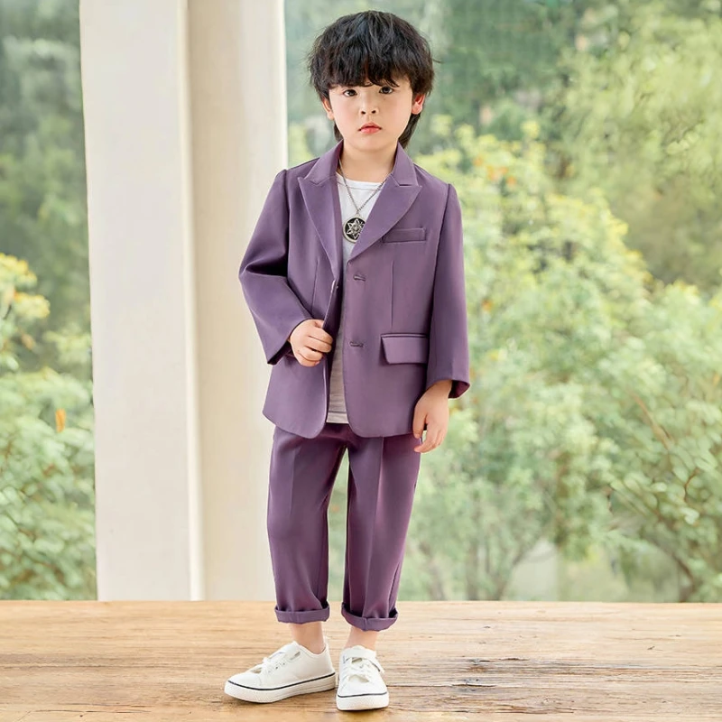 男童西装套装2024春秋新款痞帅儿童小西服帅气休闲男孩走秀演出服