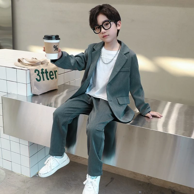 儿童西装秋季男童韩式2024新款小西装帅气休闲韩版洋气外套中大童