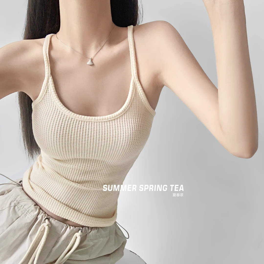 夏春茶版型很顶性感吊带背心女2024夏季新款内搭修身短款打底上衣