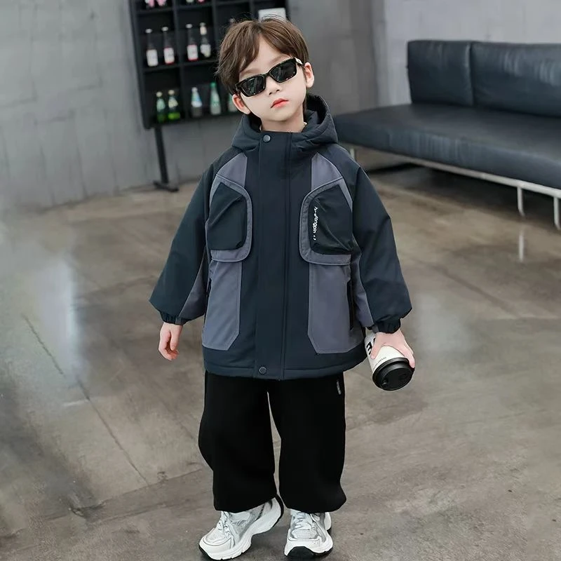 20424XA003儿童加棉加厚冲锋衣冬季派克服