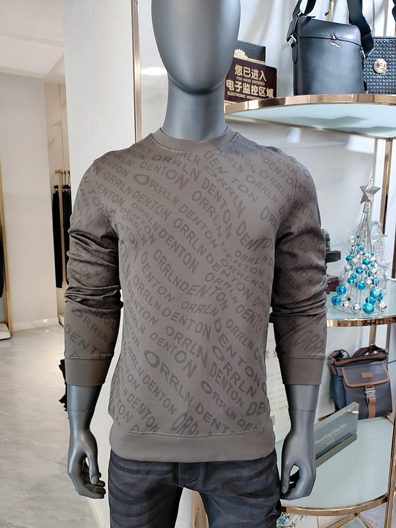 男士秋冬商务休闲弹力时尚百搭纯色T恤卫衣