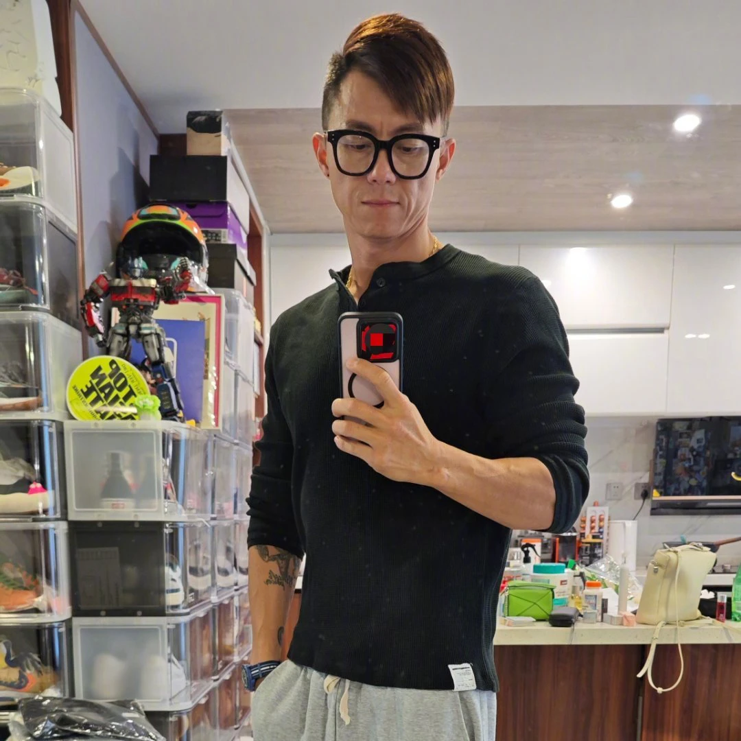 陈震同款 重磅华夫格T恤男长袖复古亨利领男T恤宽松打底衫