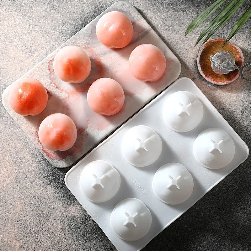 桃子硅胶模具水蜜桃立体造型寿桃磨具仙桃奶冻蜜桃果冻模型耐高温