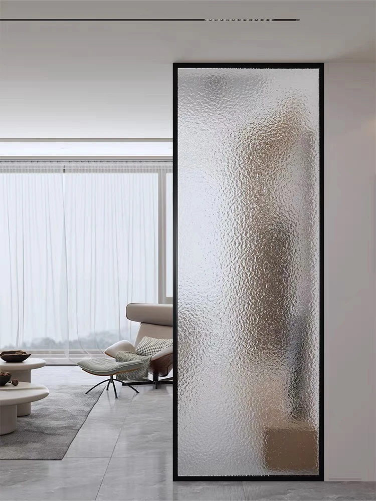 简约长虹玻璃不锈钢边框玄关隔断立柱台面客厅屏风卫生间洗漱遮挡