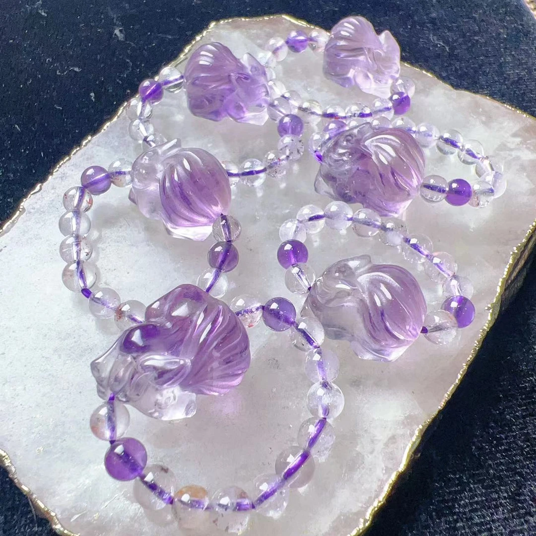 TG0043天然紫水晶九尾狐戒指