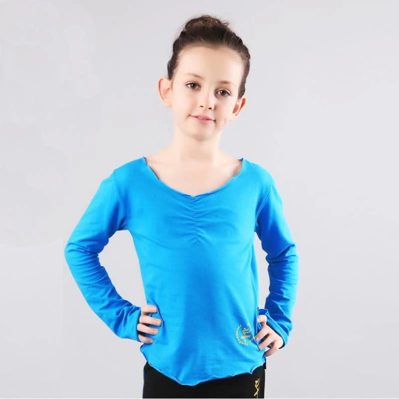 儿童长袖体操服喇叭袖女上衣芭蕾舞蹈服练功服运动服健美操服3802