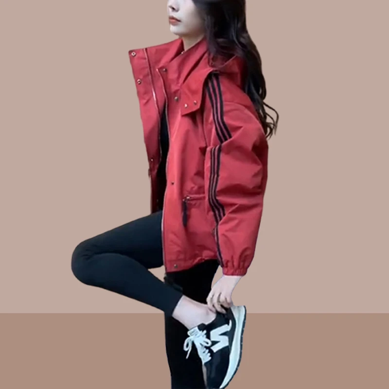 户外休闲冲锋衣外套女秋装新款2026爆款小个子时尚百搭开衫上衣服