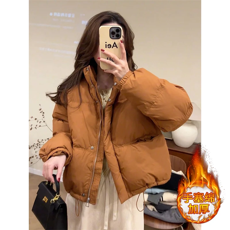 今年流行棉服外套女士2025冬季新款欧洲站立领时尚小个子棉衣棉袄