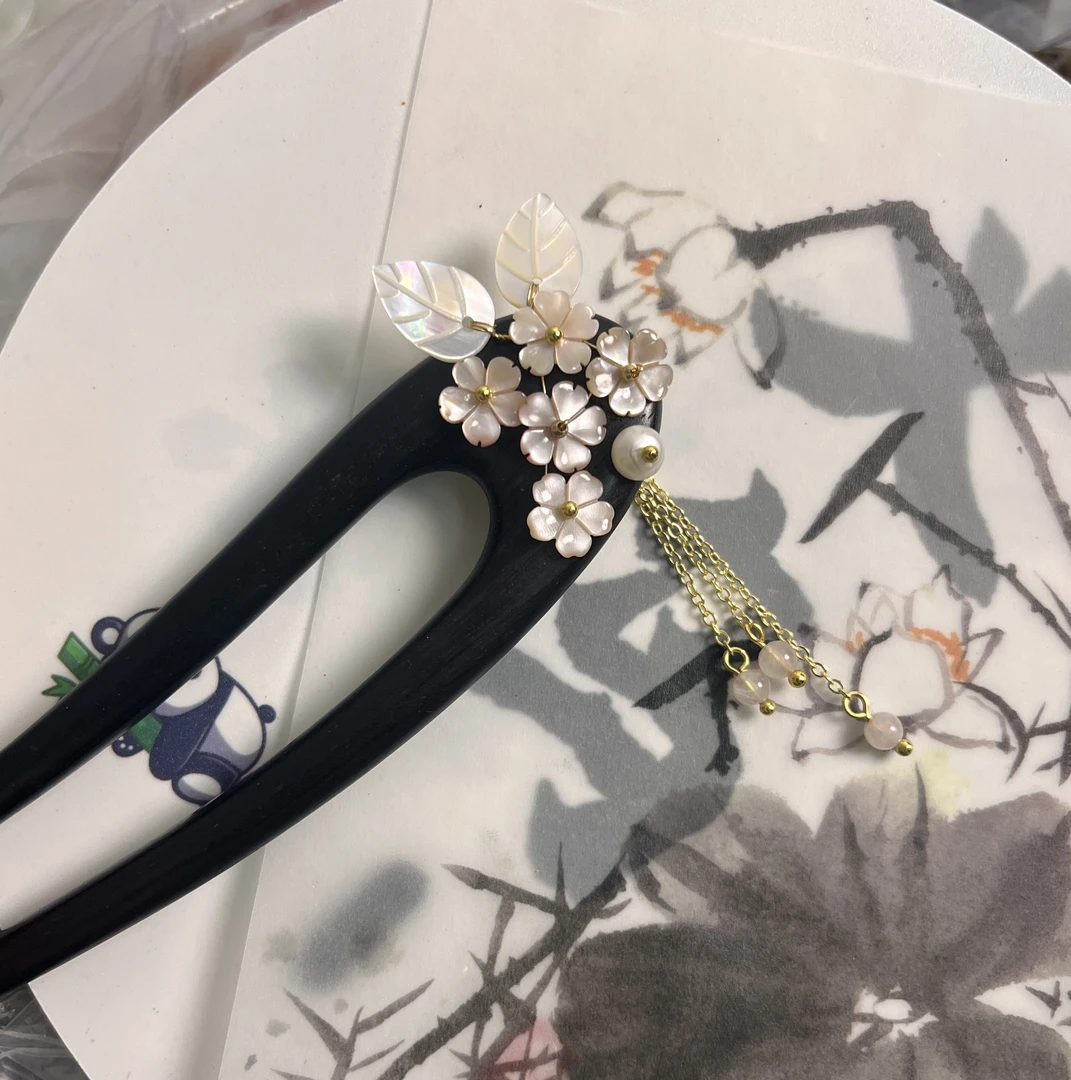 【惠子小姐 】紫光黑檀木质发饰头饰簪子日常百搭盘发