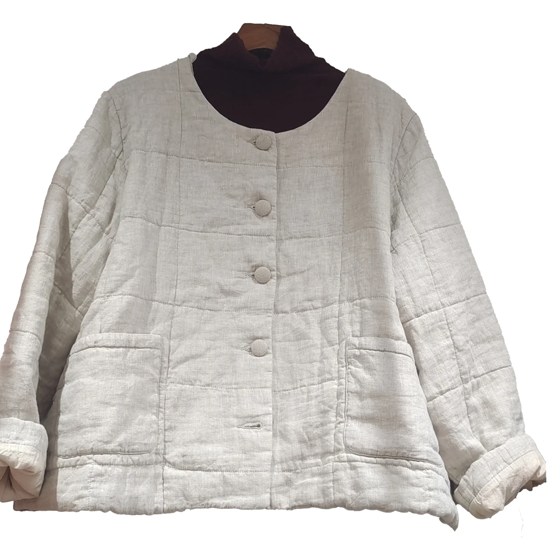 JJSY2024156君家三月秋冬时尚色织方格短棉衣 薄款外套