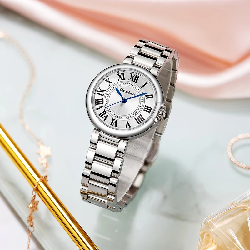 欧西美（OUXIMEI)时尚休闲蓝色指针气球女士石英腕表-6651