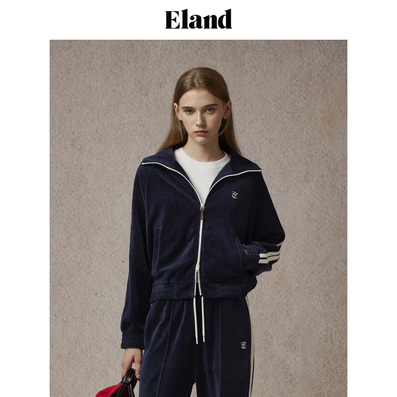 【天鹅绒】Eland衣恋卫衣女运动风外套2024冬季新款EEMTE4TB01