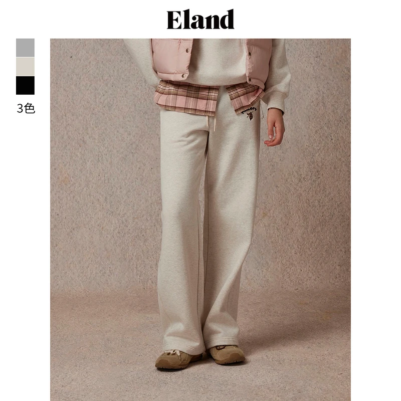 Eland衣恋休闲裤女百搭弹力棉感舒适卫裤2024秋季新款EETME4TM02