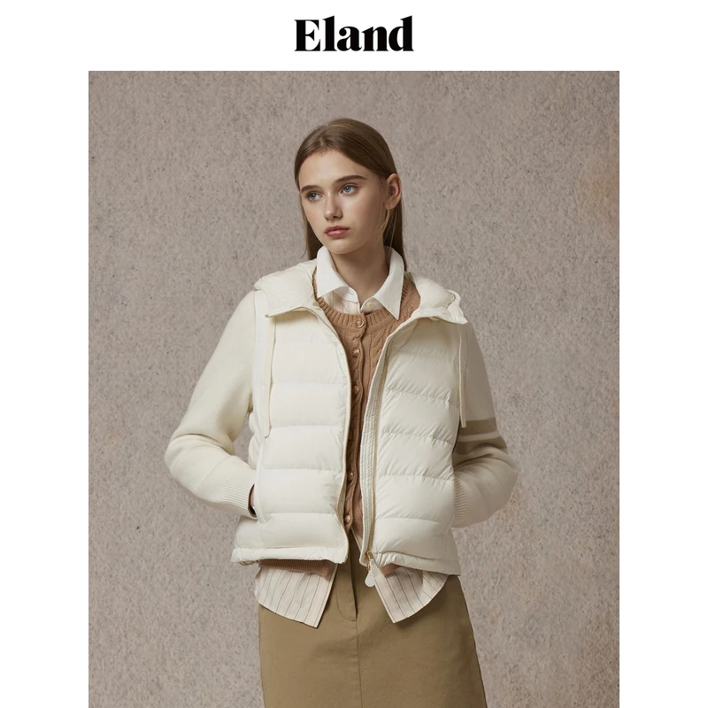 【商场同款新品】Eland衣恋新款连帽柔软保暖外套羽绒服EEJDE4TB08