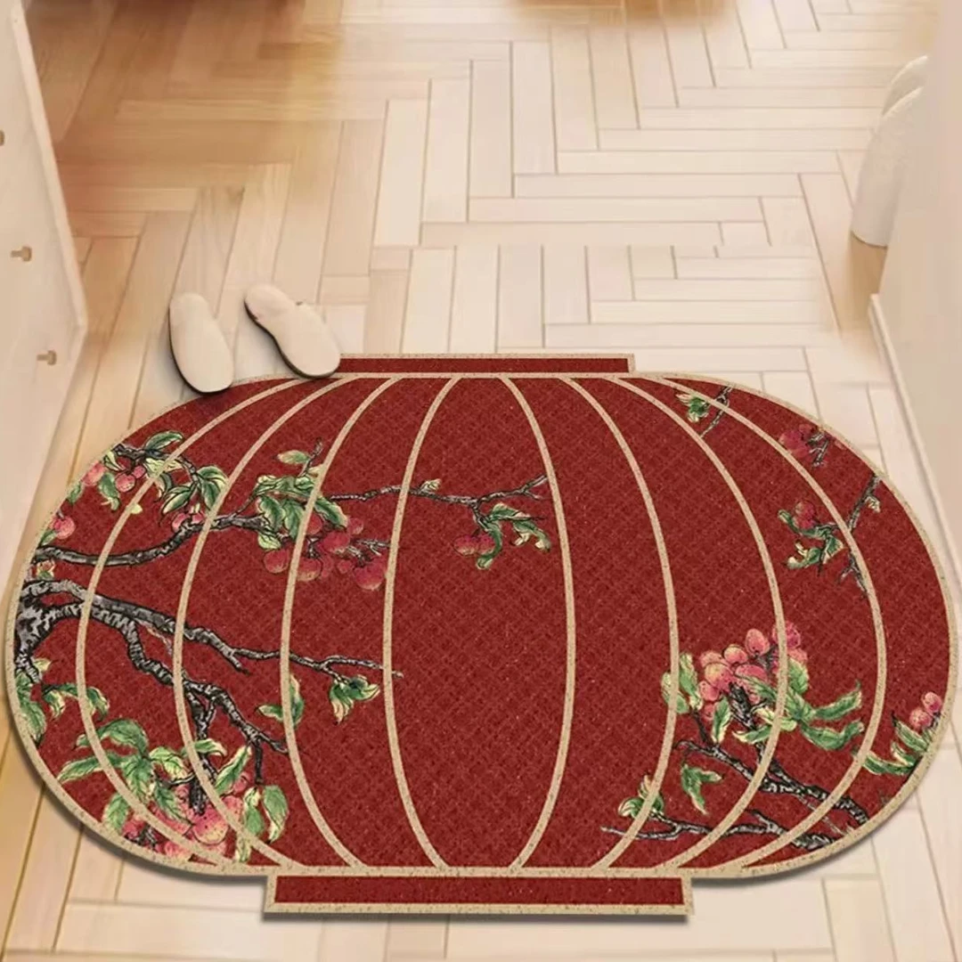 灯笼江婉入户门地垫异形蹭脚垫新年喜庆玄关蹭土丝圈免打理地垫