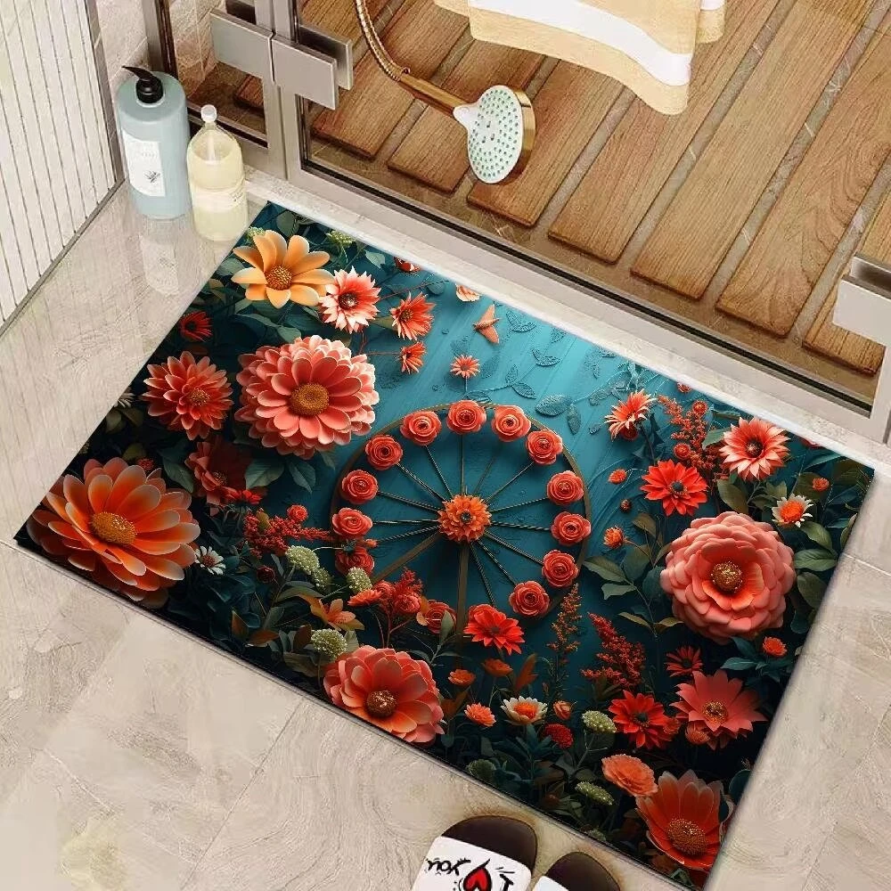 【繁花】软硅胶速干家用厨房台面浴室门口吸水防滑垫子