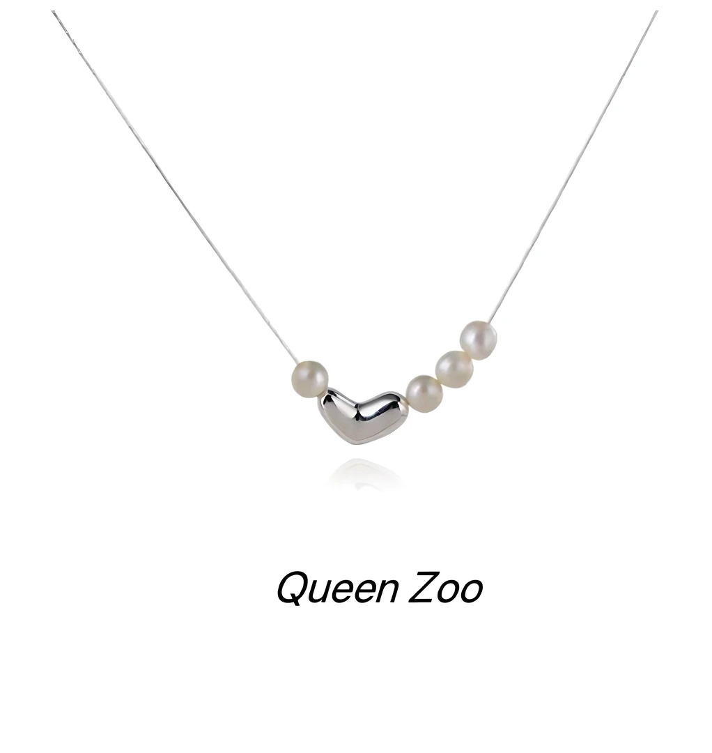 铜合金仿珍珠项链 1008《枧月》爱心简约气质轻奢百搭饰品甜美