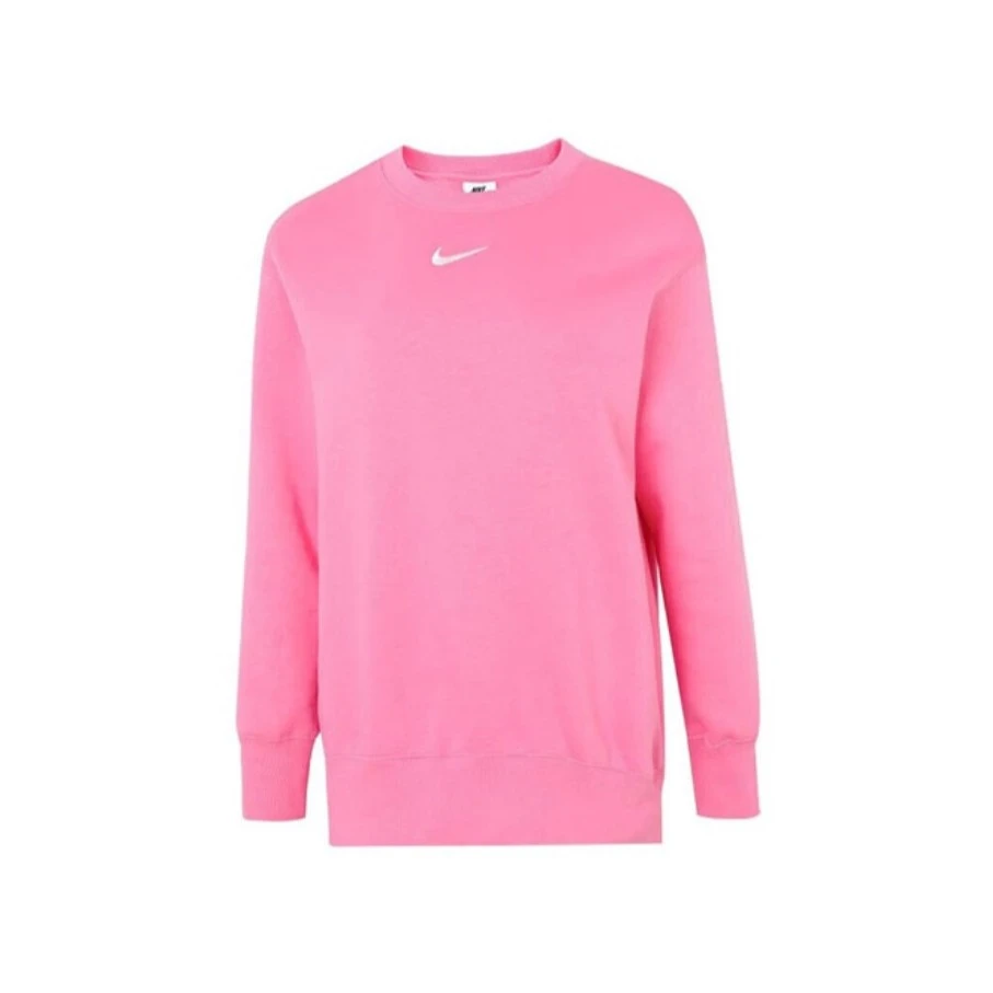 Nike Sportswear 纯色Logo印花套头圆领 卫衣 女款粉色DQ5734-633