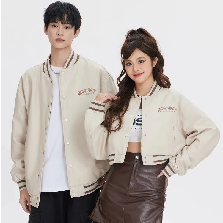 tryforlove情侣装pu皮棉服外套女秋冬新款爆款设计感港风小夹克