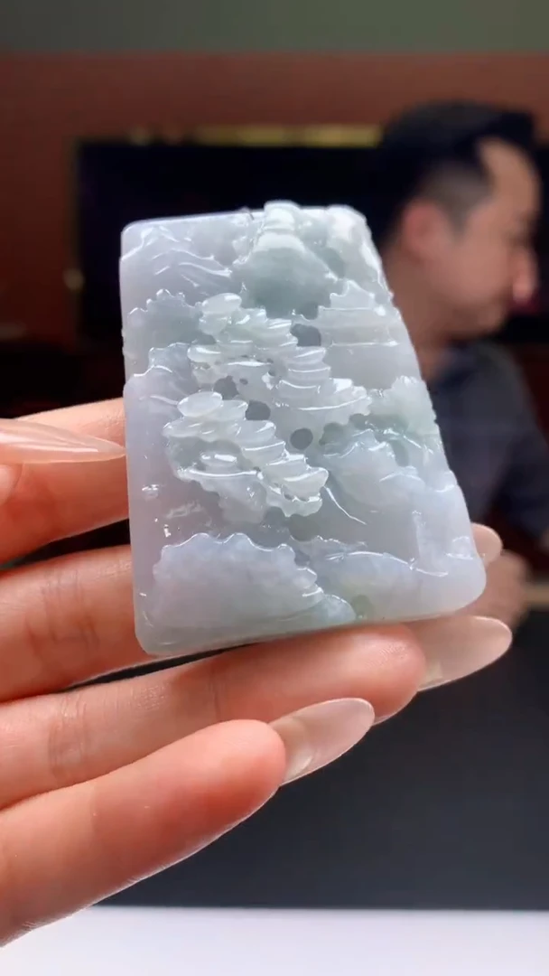 【闪购商品】定制翡翠未镶嵌1034yz- 毛货挂件45