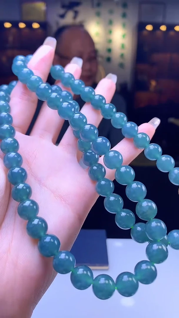 【闪购商品】定制翡翠未镶嵌1005xd-毛货珠链11