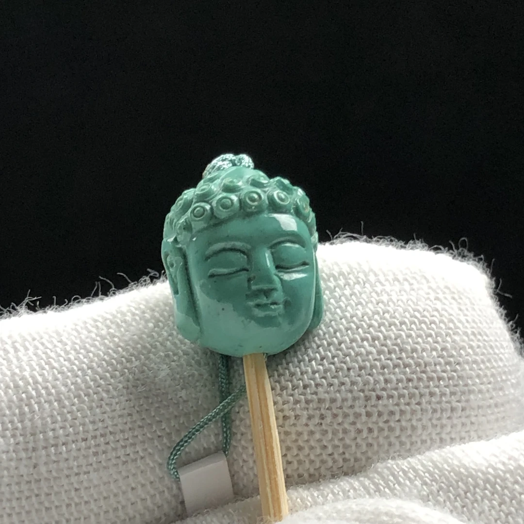 「石凡珠宝」原矿绿松石玉化宝宝佛约1.7克 天然无优化