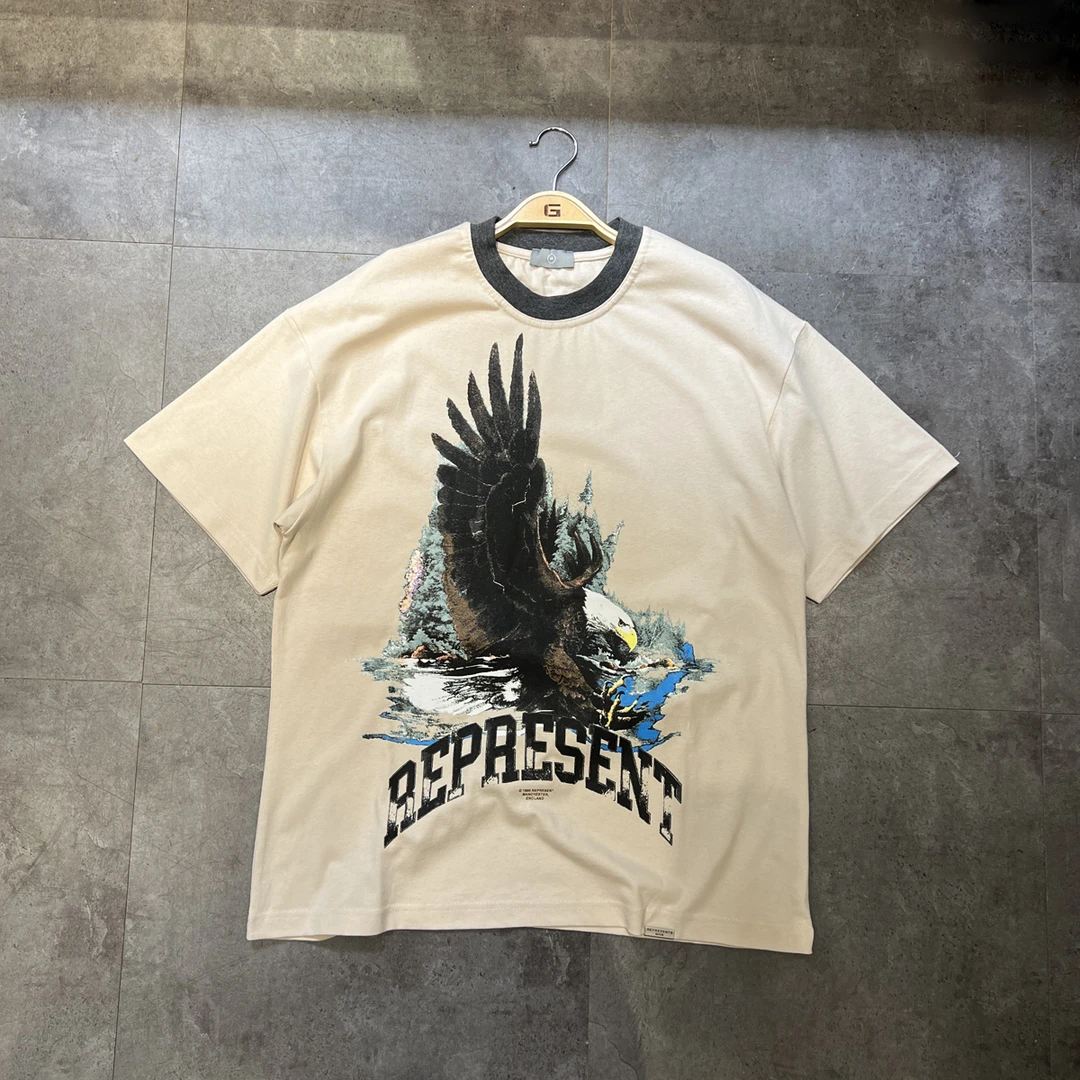 特价清货！280g重磅小领口T恤短袖宽松美式街头夏季圆领体恤男女潮