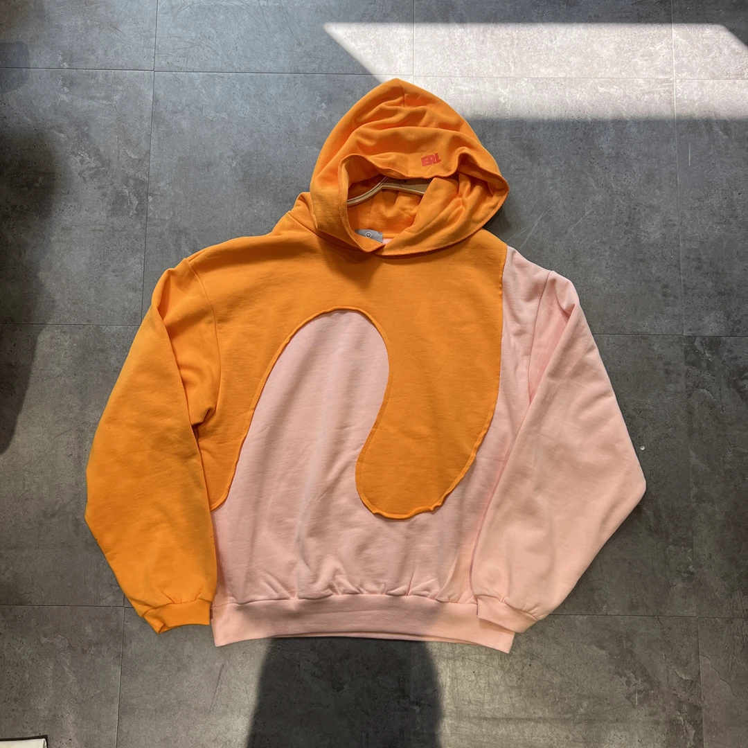 美式480g重磅毛圈多巴胺穿搭撞色拼布连帽卫衣宽松男女加厚