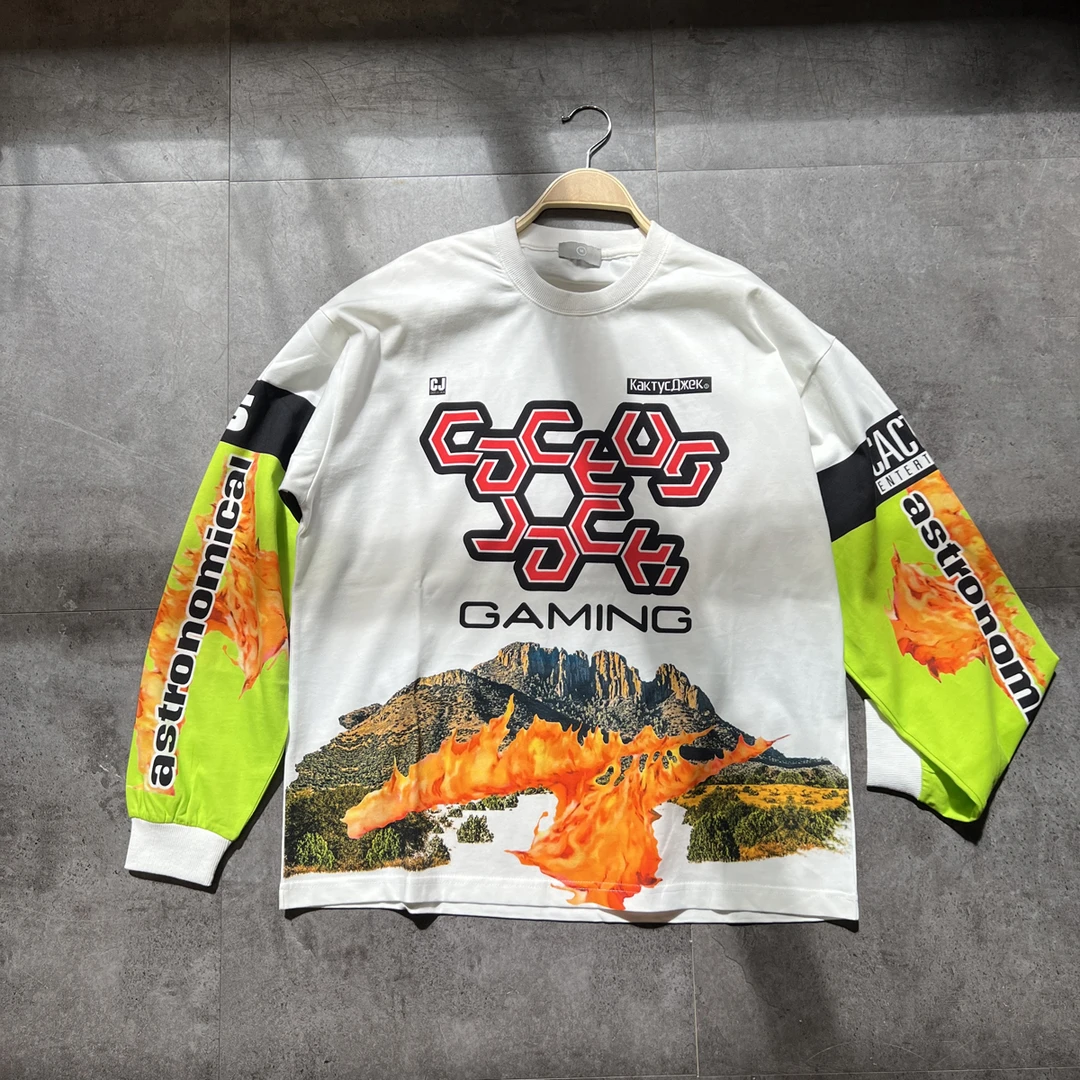 断码清货特价！美式印花字母长袖T恤男女圆领嘻哈街头宽松体恤潮人