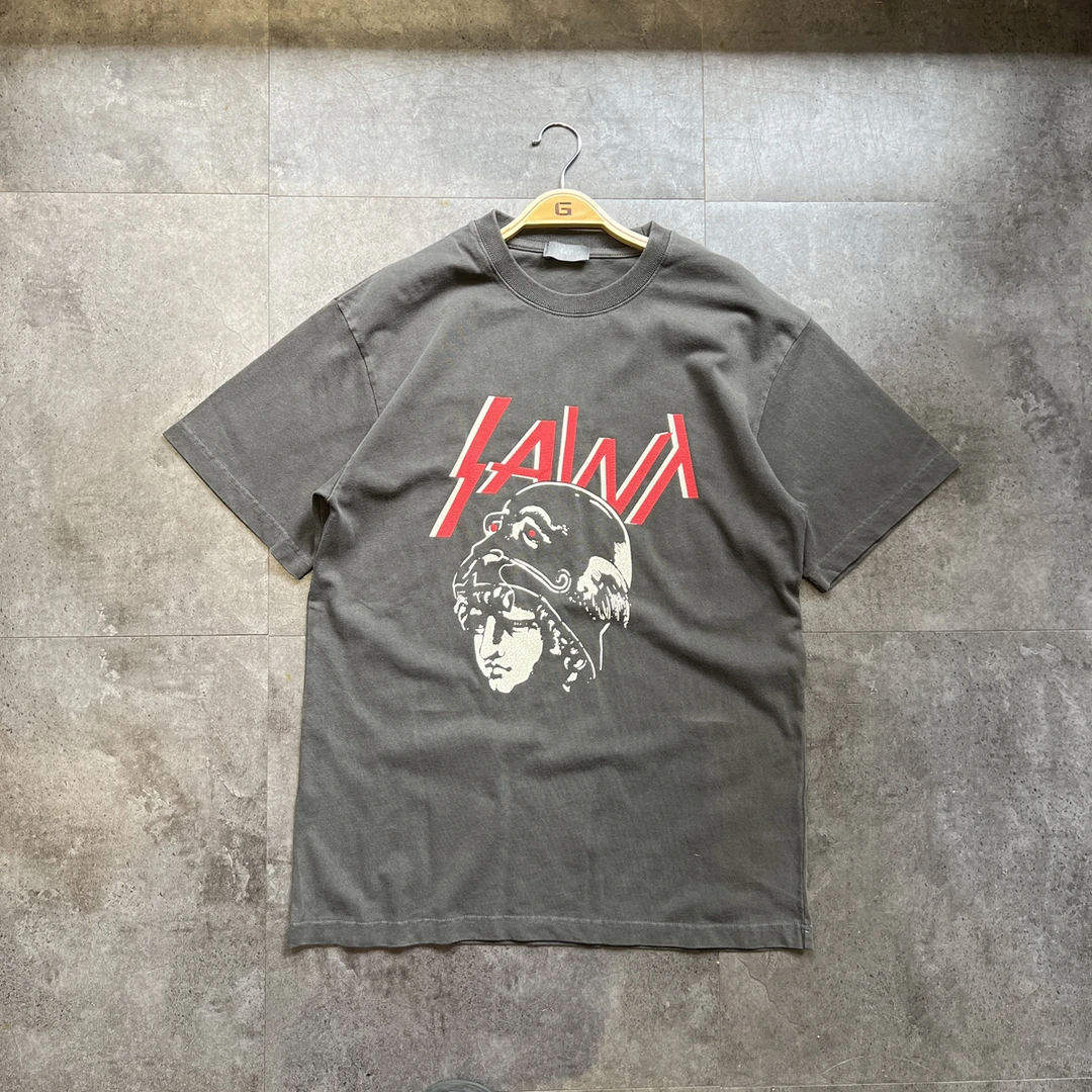 特价清货！280克重磅美式涂鸦圆领体恤复古做旧宽松短袖T恤男女潮