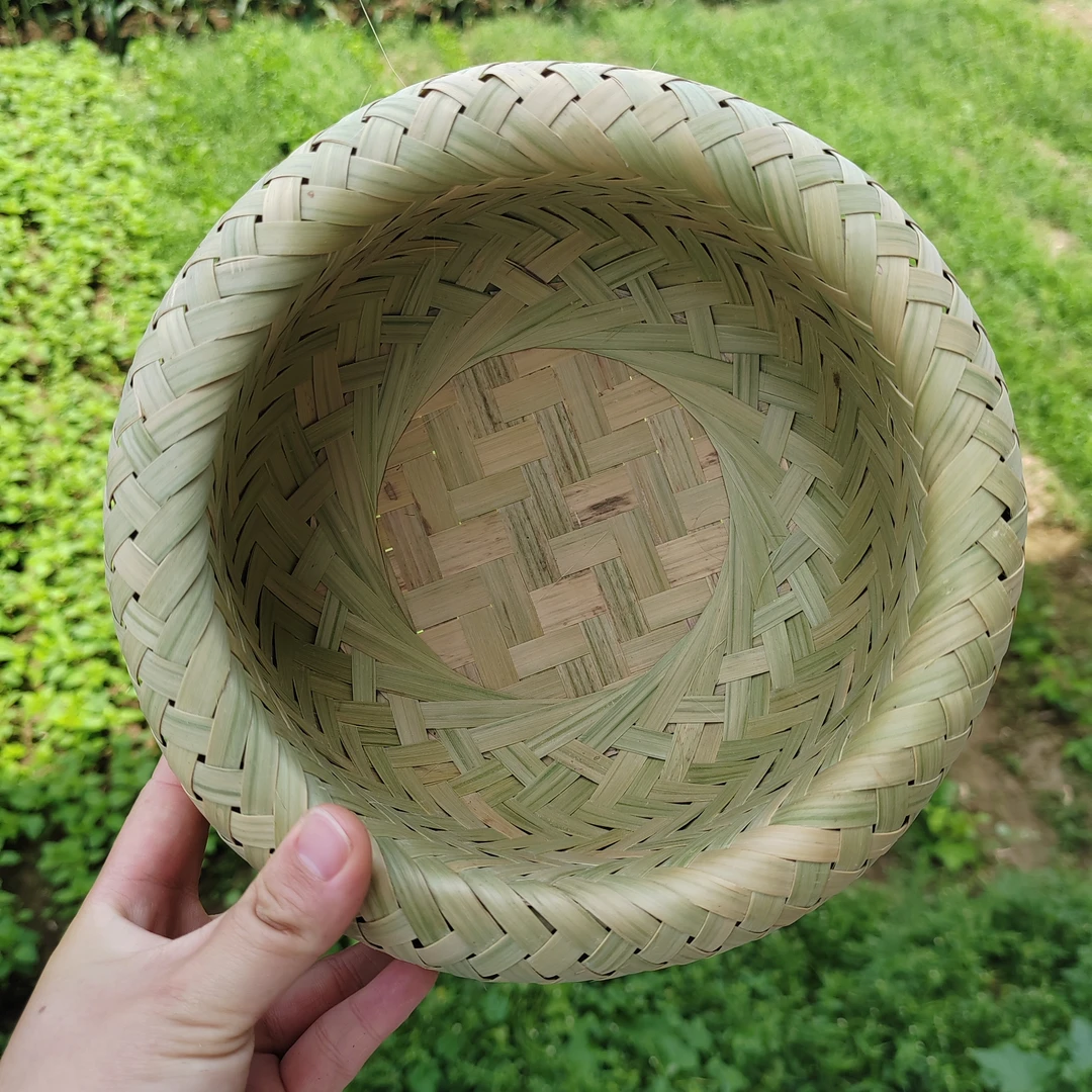 深款鸟巢中号外直径20cm高9cm手工竹编制品竹青簸箕农家托盘鸟巢